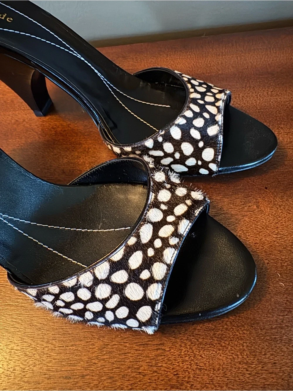 Kate Spade Black & White Spot Heels - Size 9.5